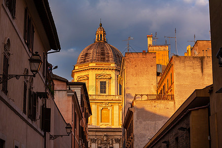 古罗马老街,意大利建筑地标旅行背景图片
