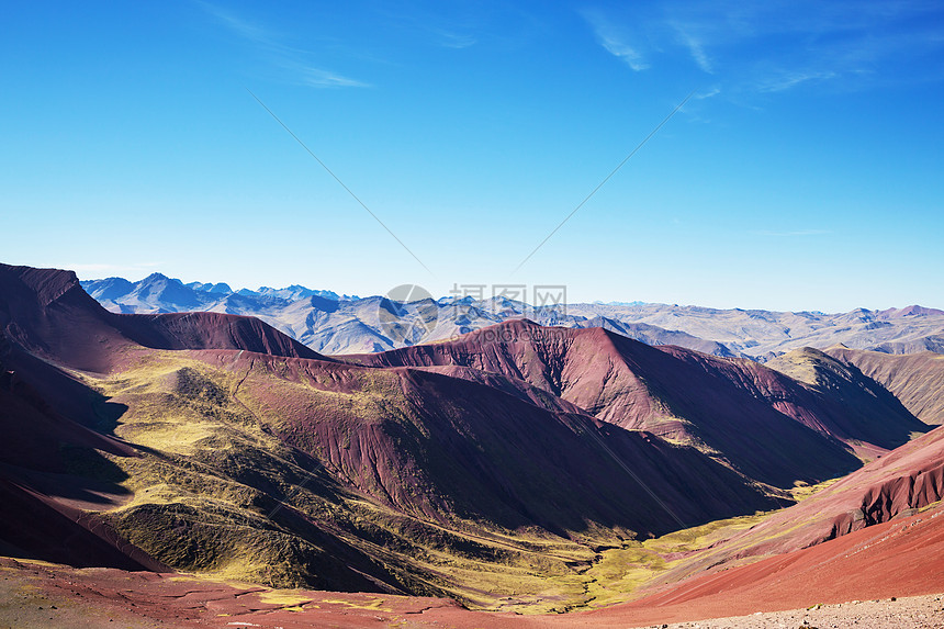 秘鲁库斯科地区维尼昆卡的徒步旅行场景蒙大纳德西特科洛雷斯,彩虹山图片