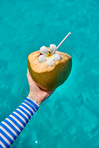 椰子绿松石的海洋上马尔代夫的暑假图片
