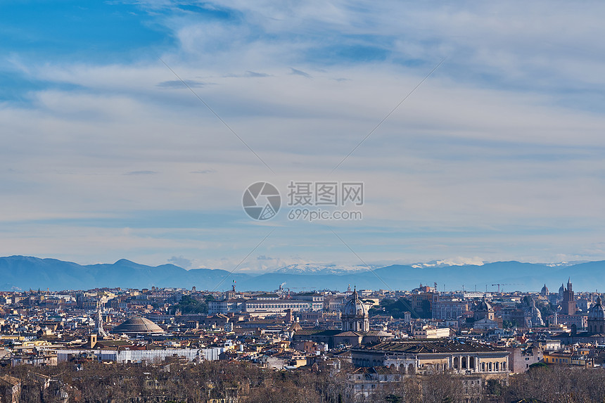 意大利露台的罗马天际线景观图片