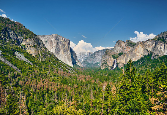 隧道的角度看约塞米蒂公园山谷夏季景观加州,美国图片