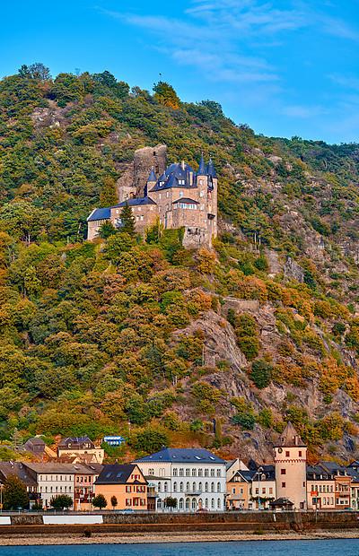卡茨城堡莱茵河谷莱茵峡谷附近的戈沙乌森,德国建于1371,16重建图片