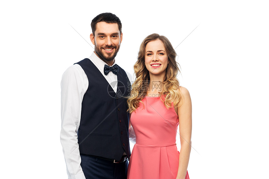 人们的观念穿着派服装的幸福夫妇穿着派衣服的幸福夫妇图片