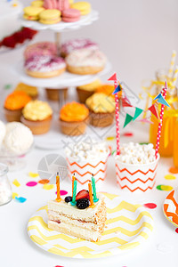 食物,庆祝节日蛋糕与蜡烛盘子上的生日聚会生日派上盘子里的蛋糕图片
