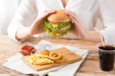 手汉堡美国饮食高清图片