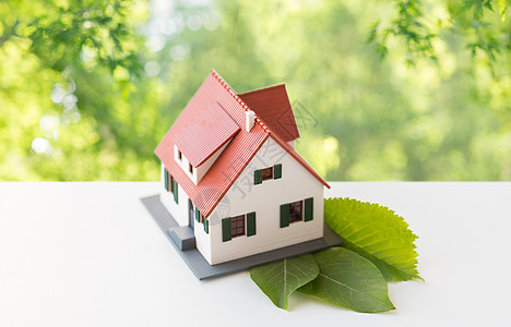 住房环境生态自然背景下居住房屋模型绿叶房屋模型绿叶图片
