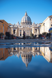 城市建筑梵蒂冈彼得教堂背景