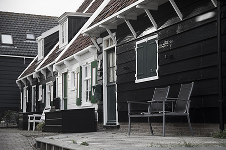 荷兰奥兰镇Volendam的传统房屋图片