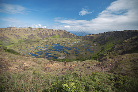 拉诺考火山,复活节岛智利日落图片
