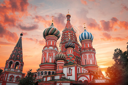 巴西尔大教堂莫斯科红色广场上的东正教教堂,俄罗斯建筑的著名纪念碑图片