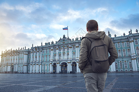 人们看着彼得堡的冬宫俄罗斯图片