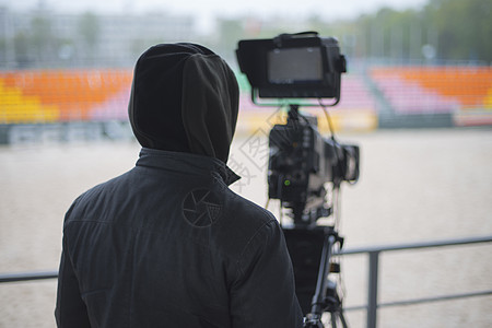 体育赛事的电视摄像机背景图片