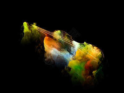 音乐梦想系列由小提琴抽象的彩色绘画成,以乐器旋律声音表演艺术创造力为图片