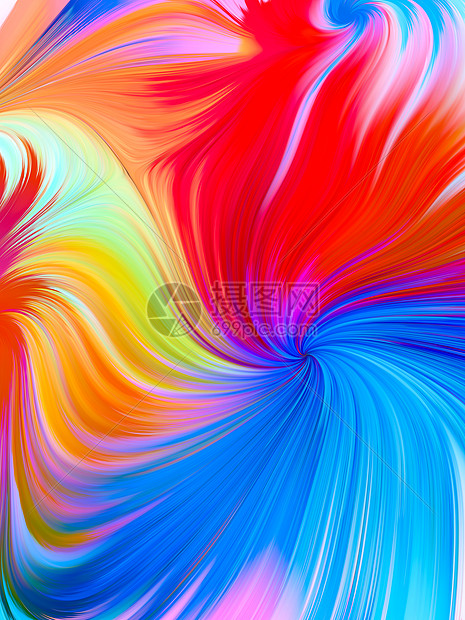 彩虹色纤维的图案溢出颜色系列
