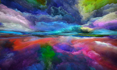透视涂料系列云,颜色,灯光地平线的背景,用于插图,绘画,创造力想象力的项目图片