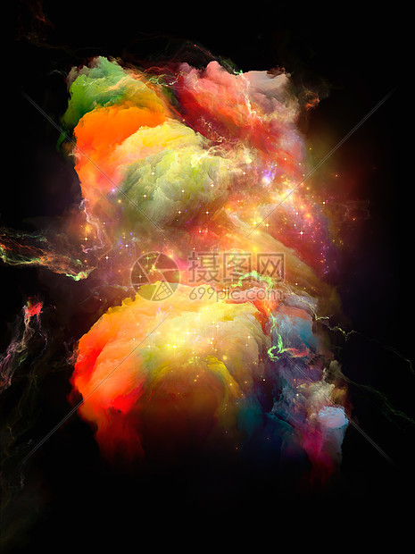 彩色星云宇宙花系列创造地安排丰富多彩的纹理,艺术创造力想象力项目的背景图片