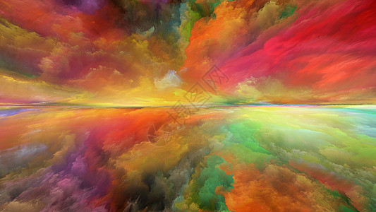 梦想之地系列以宇宙自然山水画创造力想象力为的数字色彩抽象图片