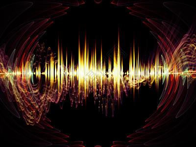 波函数序列背景由彩色正弦振动光分形元素成,适用于声均衡器音乐谱量子概率等项目图片