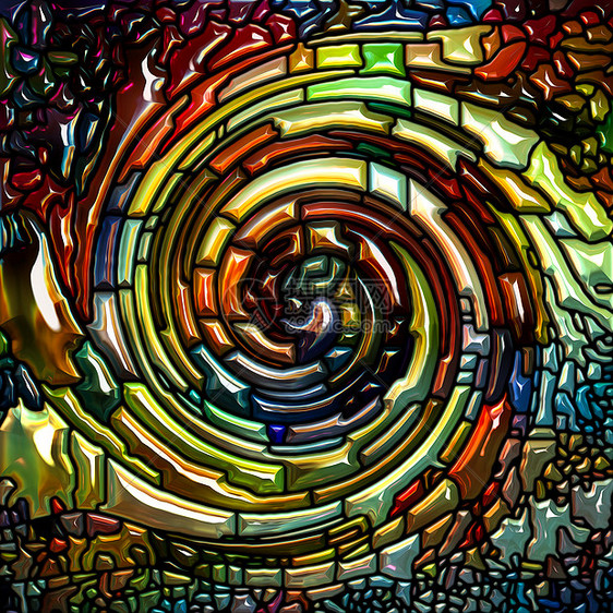 螺旋系列彩色璃漩涡图案色彩创意艺术想象力等上的相互作用图片