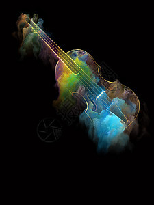 小提琴线条彩色星云绘画插图的音乐,歌曲表演艺术小提琴梦想系列图片