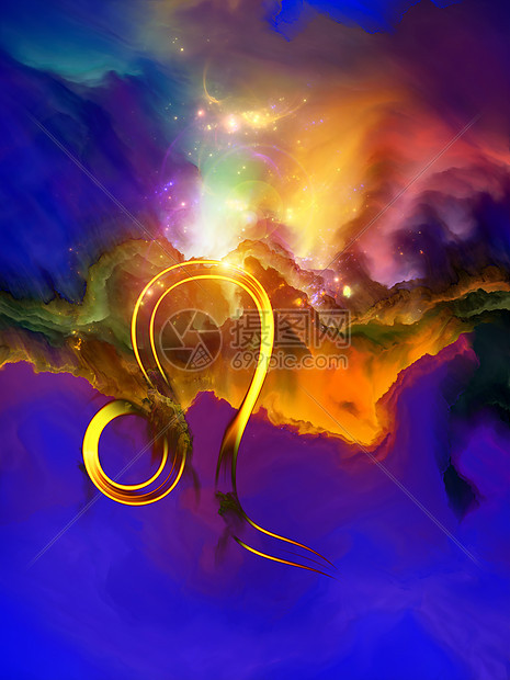黄道十宫十宫的颜色象征狮子座五颜六色的抽象背景,星座宗教神秘的的插图图片