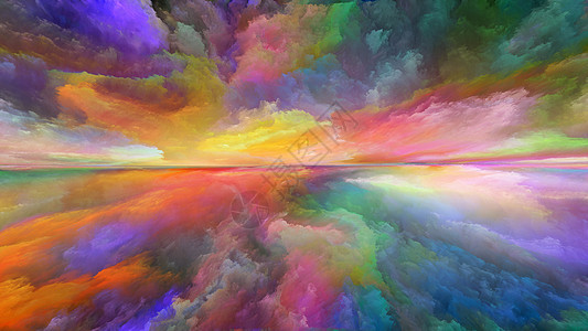 梦想之地系列以宇宙自然山水画创造力想象力为的数字色彩抽象背景图片