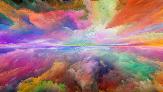 梦想之地系列数字色彩宇宙自然山水画创造力想象力等上的相互作用图片