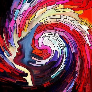 螺旋系列视觉上吸引力的背景,由彩色璃漩涡图案制成,适合于彩色创意艺术想象力的布局背景图片