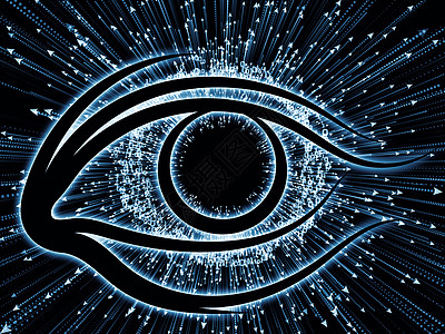 知识系列的眼睛由眼睛图标箭头成的背景,适合用于科学教育现代技术项目图片