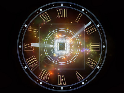 时间尺度时间序列的孔适用于科学教育现代技术项目的时钟刻度盘抽象元素的抽象排列图片