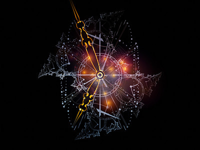 太空时间时间序列的孔关于科学教育现代技术的时钟刻度盘抽象元素的安排图片