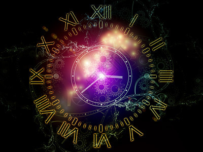太空时间时间序列的孔关于科学教育现代技术的时钟刻度盘抽象元素的安排图片