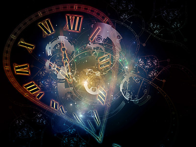 时空时间序列的孔与科学教育现代技术相关的时钟刻度盘抽象元素的图像背景图片