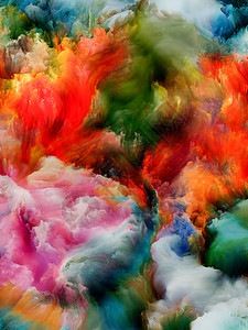 彩绘云系列创造力艺术的上,彩色样本融合成抽象图片