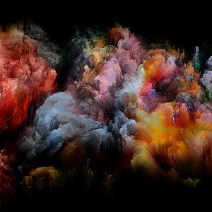 彩绘云系列数字画布上融合的抽象色调样本图片
