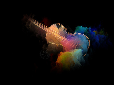 音乐梦想系列小提琴的成抽象的彩色绘画的,乐器,旋律,声音,表演艺术创造力图片