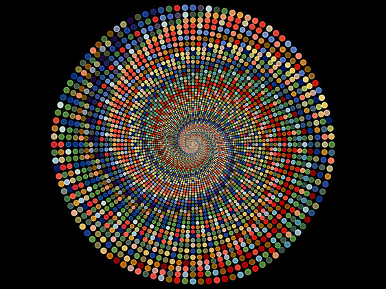 数学科学学科上紧密螺旋模式的小圆圈背景图片
