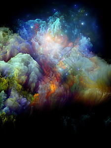 彩绘云系列数字画布上融合的抽象色调样本图片