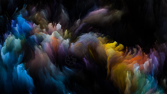 着色系列三维五彩云艺术想象力创造力教育的抽象图片