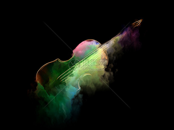 音乐梦想系列小提琴背景抽象彩色绘画的乐器,旋律,声音,表演艺术创造力图片