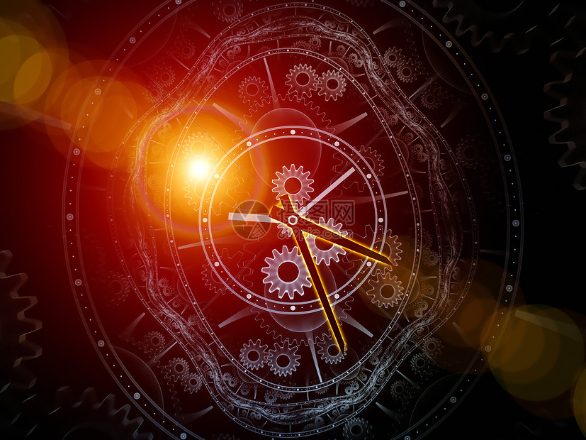 时间观察时间序列的孔时钟刻度盘抽象元素的背景用于科学教育现代技术