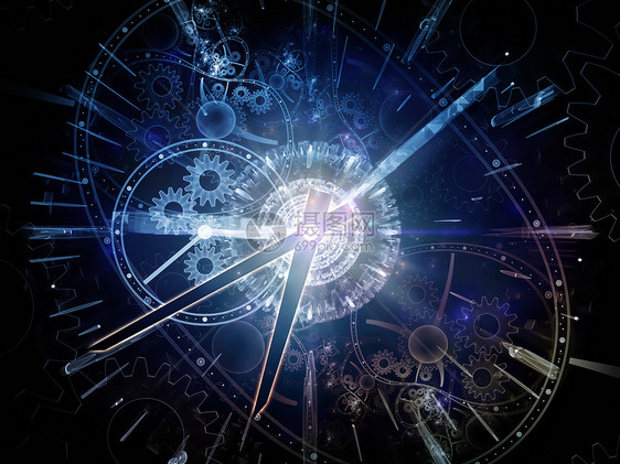 时间的分形时间序列的孔与科学教育现代技术关的时钟刻度盘抽象元素的相互作用图片