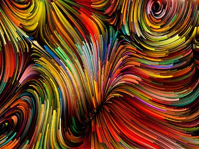 油漆运动系列抽象弯曲的颜色链艺术创造力运动的上图片
