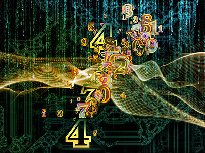 虚拟技术系列三维抽象元素数字科学教育通信现代技术的背景图片