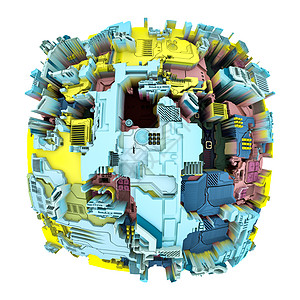 位移世界系列科学现代技术教育学科上孤立于白色上的抽象图案的三维渲染图片