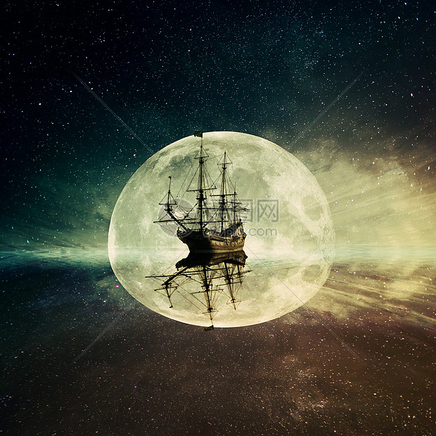 老式的 旧船漂浮海洋中 漂浮月光下的夜空星空背景上冒险旅程高清图片下载 正版图片 摄图网 老式的 旧船漂浮海洋中 漂浮月光下的夜空星空背景上冒险旅程高清图片下载 正版图片 摄图网