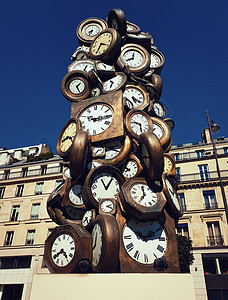 法国巴黎拉扎尔火车站用钟表制作的艺术雕塑流行的旅游地标每个人的时间,同的时间图片