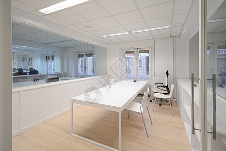 空的现代办公室白色家具图片