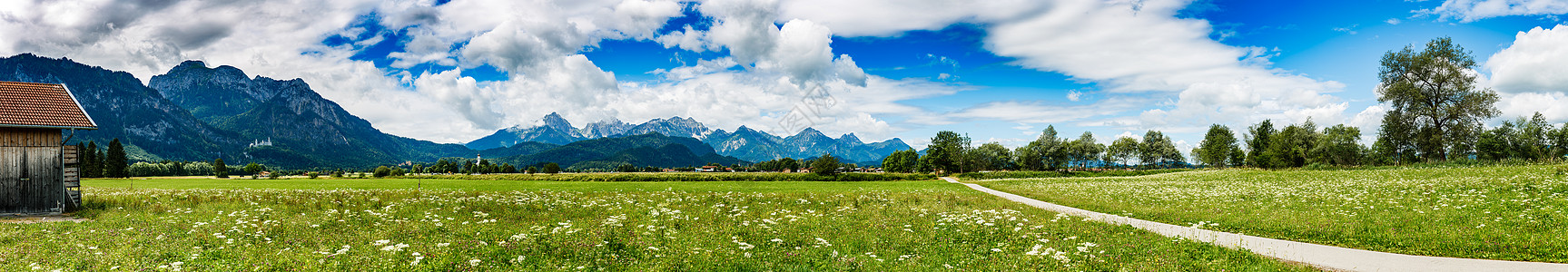 阿尔卑斯山美丽的自然景观福根塞施旺瑙,德国,巴伐利亚图片