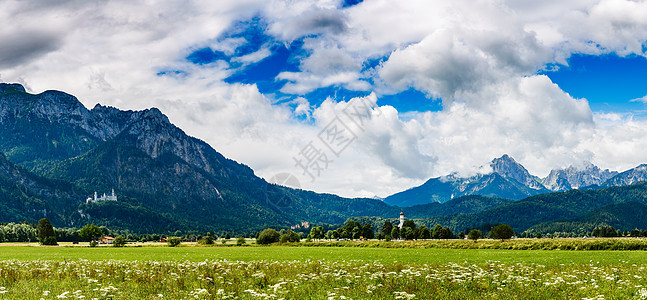 阿尔卑斯山美丽的自然景观福根塞施旺加阿尔卑斯山美丽的自然景观福根塞施旺瑙,德国,巴伐利亚图片